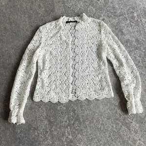ZARA WOMAN LACE FLORAL CARDIGAN